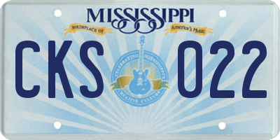 MS license plate CKS022