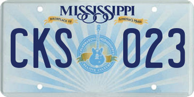 MS license plate CKS023