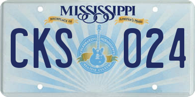 MS license plate CKS024