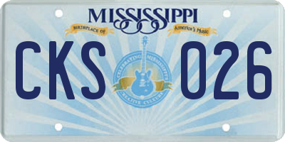 MS license plate CKS026