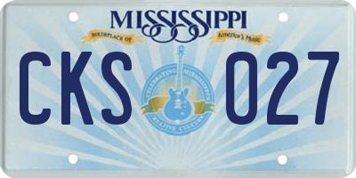 MS license plate CKS027