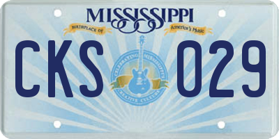 MS license plate CKS029