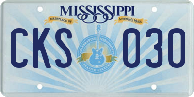 MS license plate CKS030