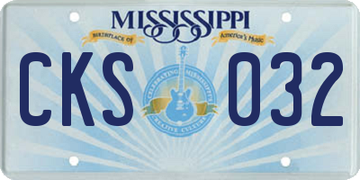 MS license plate CKS032