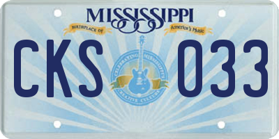 MS license plate CKS033