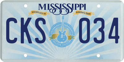 MS license plate CKS034