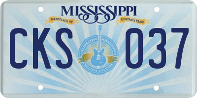MS license plate CKS037