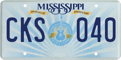 MS license plate CKS040