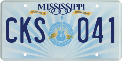 MS license plate CKS041