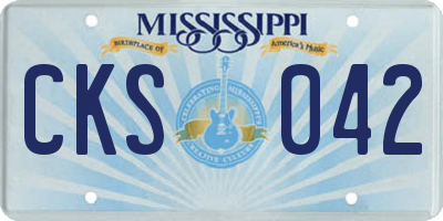MS license plate CKS042