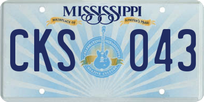MS license plate CKS043