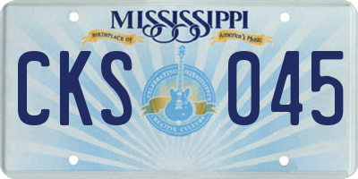 MS license plate CKS045