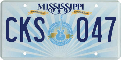 MS license plate CKS047