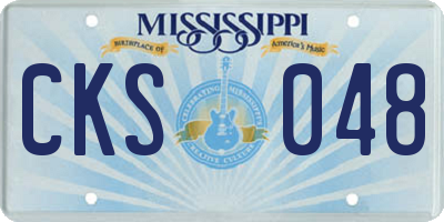 MS license plate CKS048