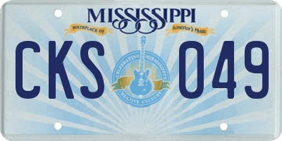 MS license plate CKS049