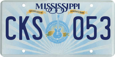 MS license plate CKS053