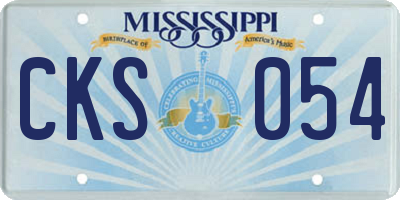 MS license plate CKS054