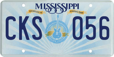 MS license plate CKS056