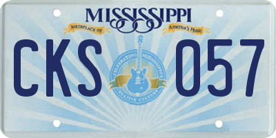 MS license plate CKS057