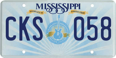 MS license plate CKS058