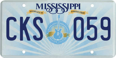 MS license plate CKS059