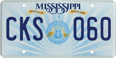 MS license plate CKS060