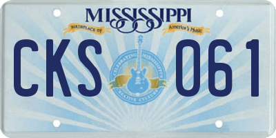 MS license plate CKS061