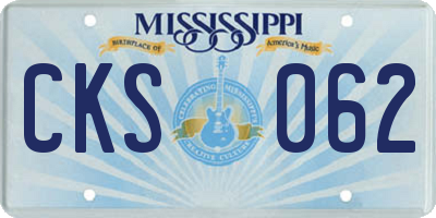 MS license plate CKS062