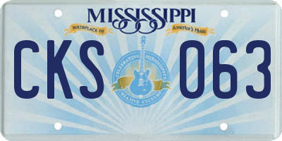 MS license plate CKS063