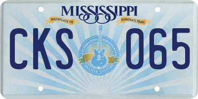 MS license plate CKS065