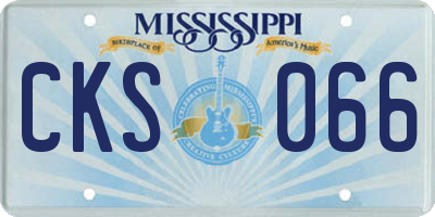 MS license plate CKS066