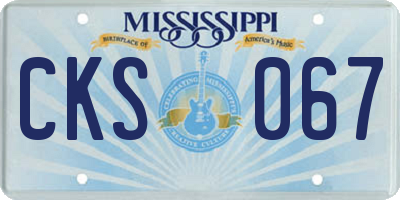 MS license plate CKS067