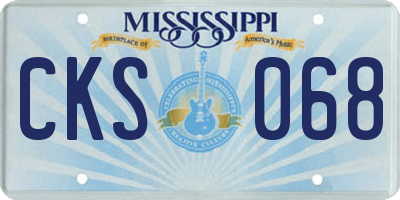 MS license plate CKS068