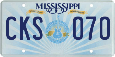 MS license plate CKS070