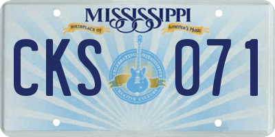 MS license plate CKS071