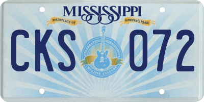 MS license plate CKS072