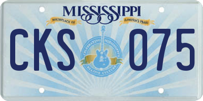 MS license plate CKS075