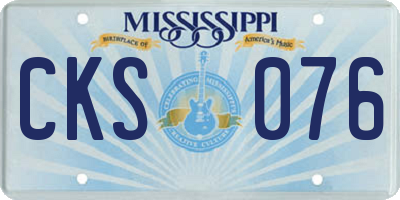 MS license plate CKS076