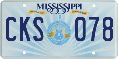 MS license plate CKS078
