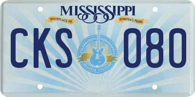 MS license plate CKS080