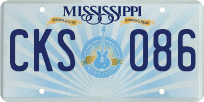 MS license plate CKS086