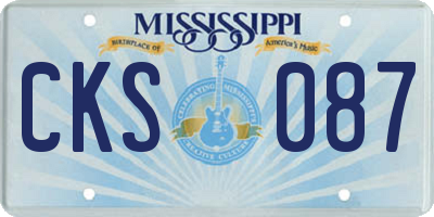 MS license plate CKS087