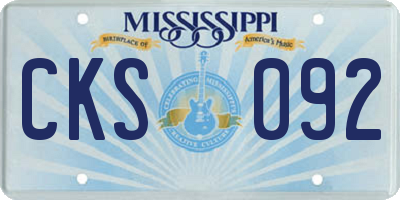 MS license plate CKS092