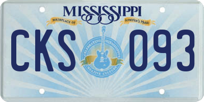 MS license plate CKS093