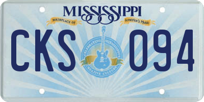 MS license plate CKS094