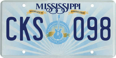MS license plate CKS098