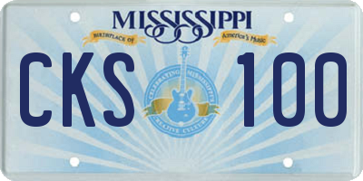 MS license plate CKS100