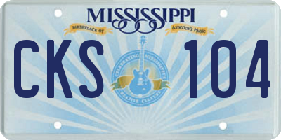 MS license plate CKS104