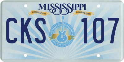 MS license plate CKS107
