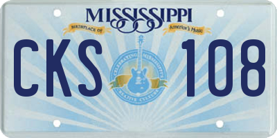 MS license plate CKS108